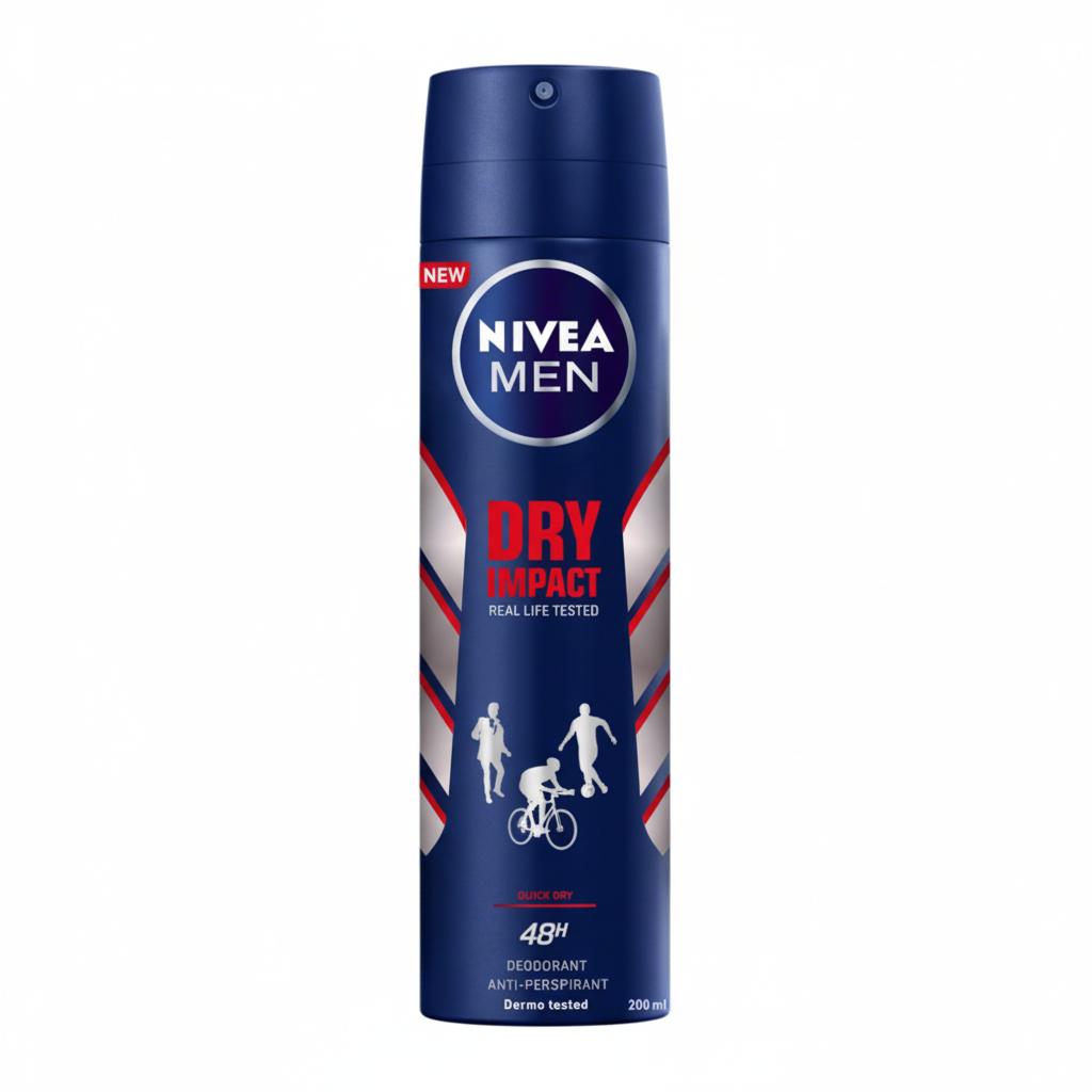 Nivea Men Desodorizante Spray Dry Impact 200ml fundo branco premium