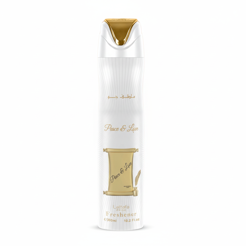 Lattafa Pride Peace & Love Ambientador 300ml centrado fundo branco
